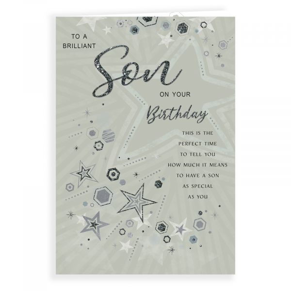 Birthday Card Son, Stars And Hexagons