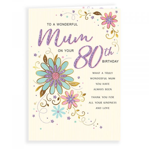 Birthday Card Age 80 Mum