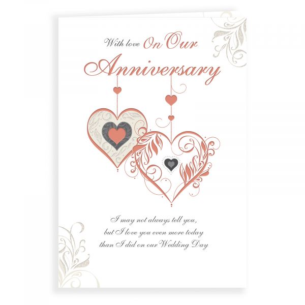 Anniversary Card Our, Two Hearts