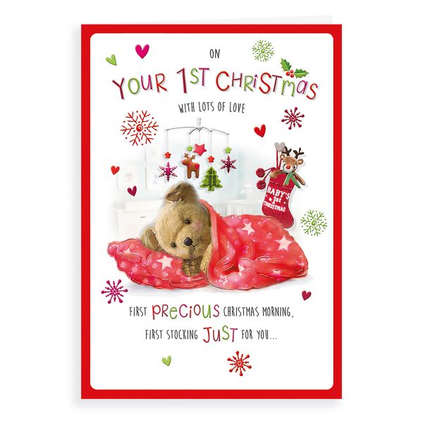 Christmas Card Baby's 1st Xmas, Baby Bear