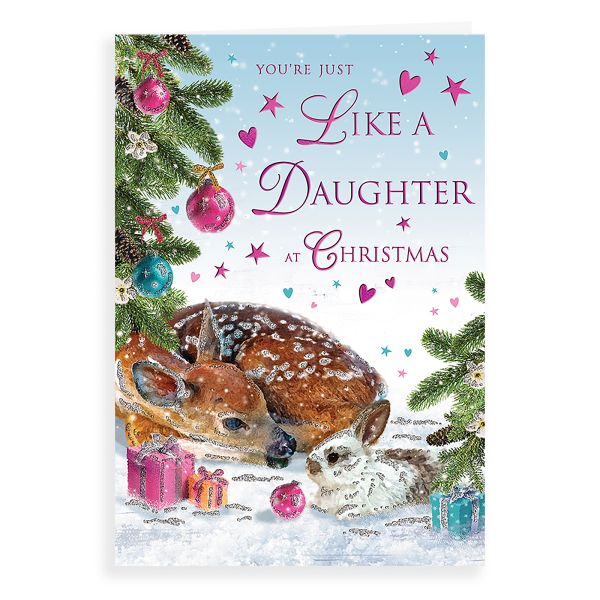 Christmas Card Like A Daughter, Fawn & Bunny
