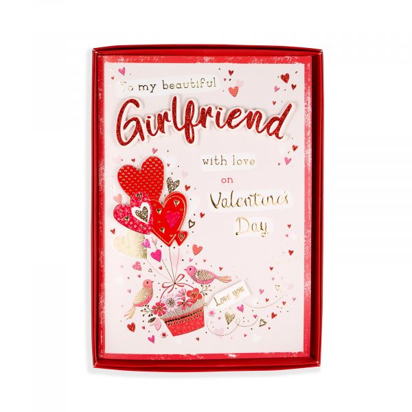 Valentines Day Boxed Card Girlfriend, Birds  Hearts 