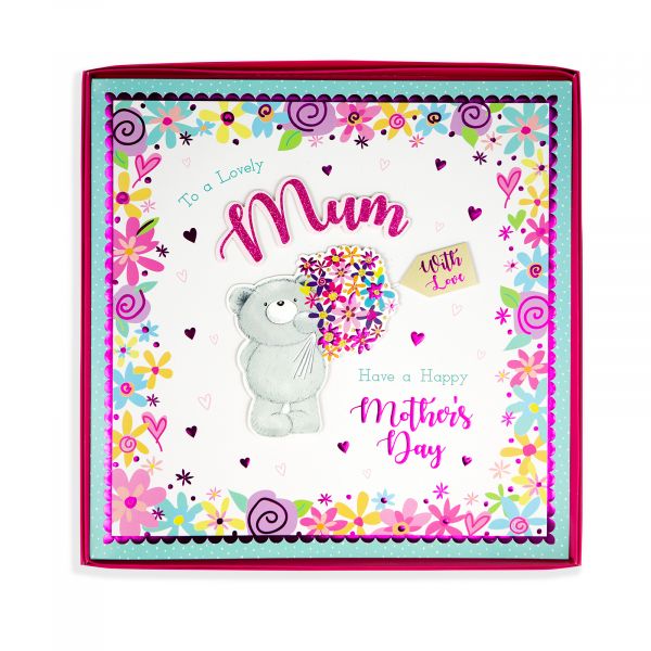 Mother's Day Boxed Card Mum, Bear Flowers
