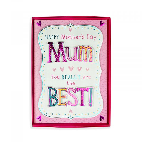 Mother's Day Boxed Card Mum, Text Mum Best