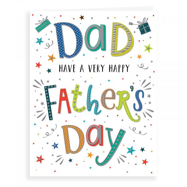 Father's Day Card Dad, Colourful Text