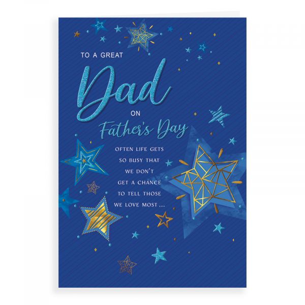 Father's Day Card Dad, Stars On Blue