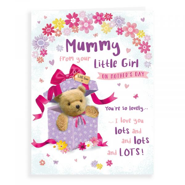 Mother's Day Card Mummy From Girl, Bear In A Box