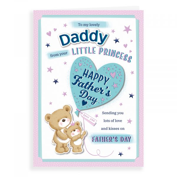 Father's Day Boxed Card Daddy From Princess, Blue Balloon Bears