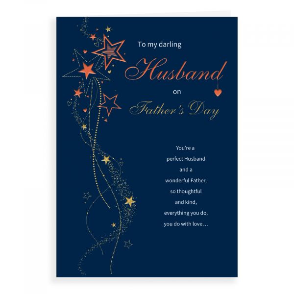 Father's Day Card Husband, Stars On Navy