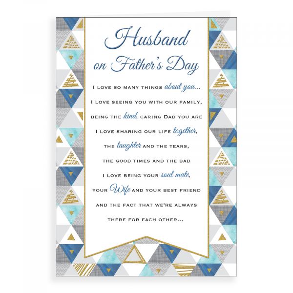 Father's Day Card Husband, Triangle Border
