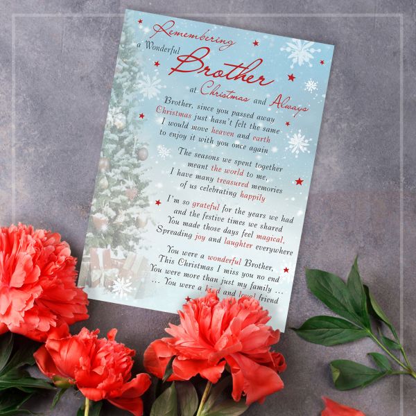 Christmas Memorial Graveside Card Brother