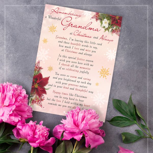 Christmas Memorial Graveside Card Grandma