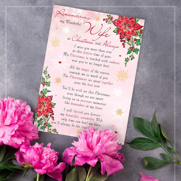 Christmas Memorial Graveside Card Wife