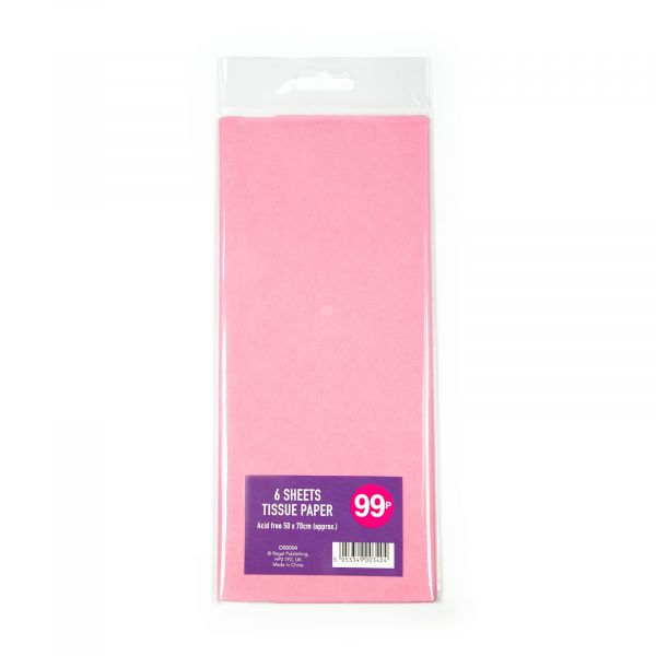 6 Sheets Tissue Paper Baby Pink