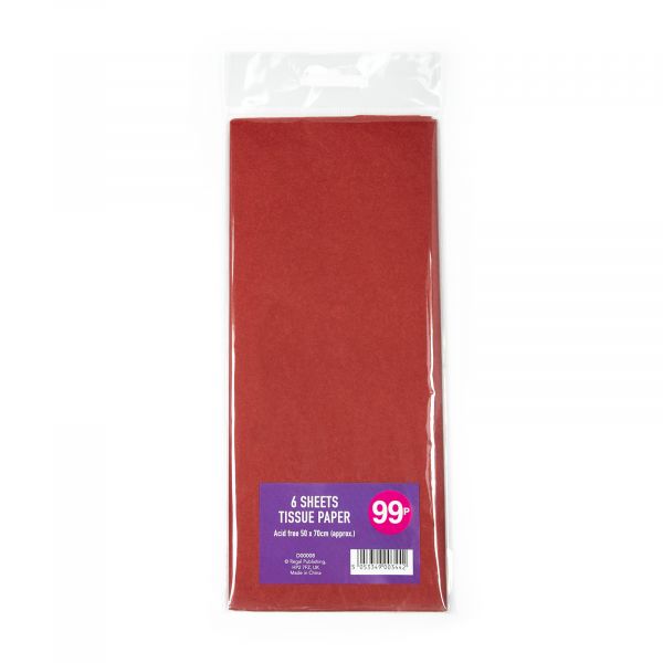 6 Sheets Tissue Paper Red