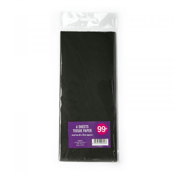 6 Sheets Tissue Paper Black