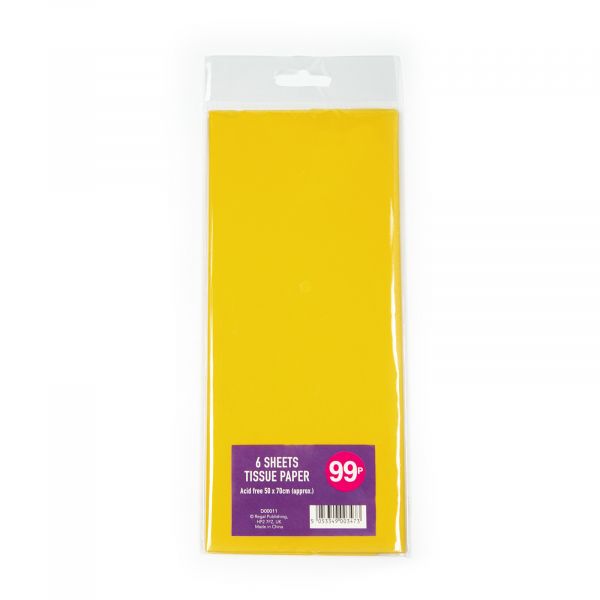 6 Sheets Tissue Paper Yellow