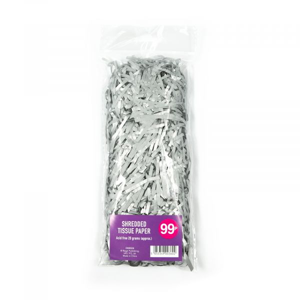 Shredded Tissue Paper Silver