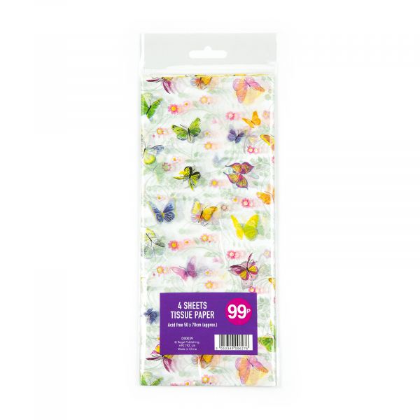 4 Sheets Tissue Paper Butterflies