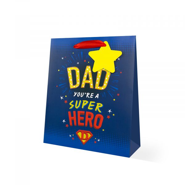 Father's Day Dad Super Hero Medium Gift Bag