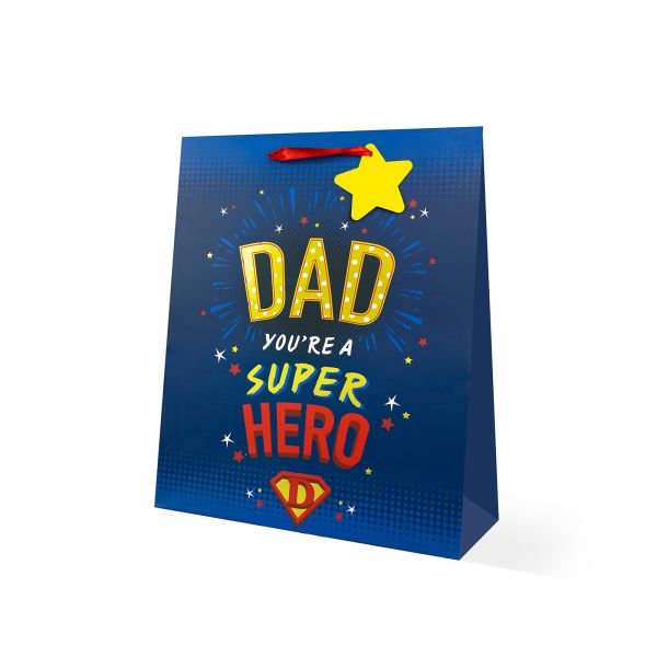 Father's Day Dad Super Hero Large Gift Bag