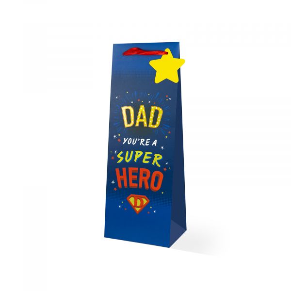 Father's Day Dad Super Hero Bottle Bag