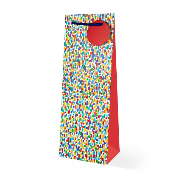 Multi Coloured Bottle Gift Bag