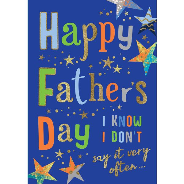 Father's Day Card Father's Day, Type On Blue