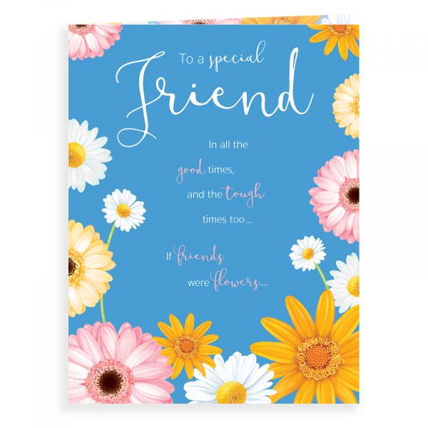 Birthday Card Friend, Floral Edge