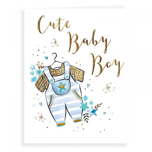 Baby Card Baby Boy, Dungarees