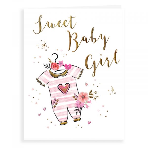 Baby Card Baby Girl, Baby Grow