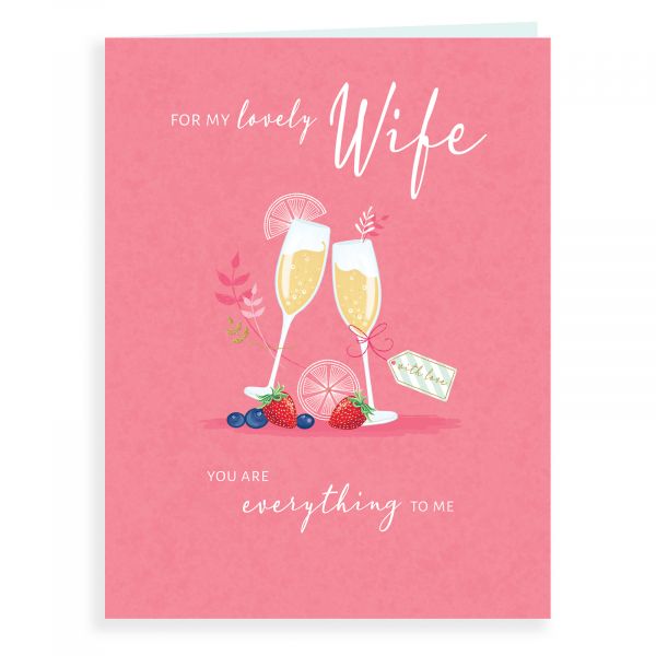 Birthday Card Wife, Champagne Glasses