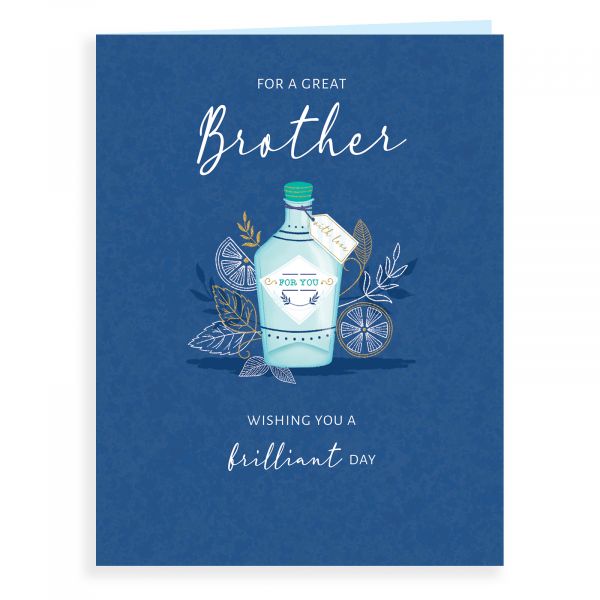 Birthday Card Brother, Gin Bottle