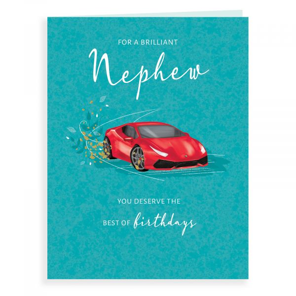 Birthday Card Nephew, Red Car 2