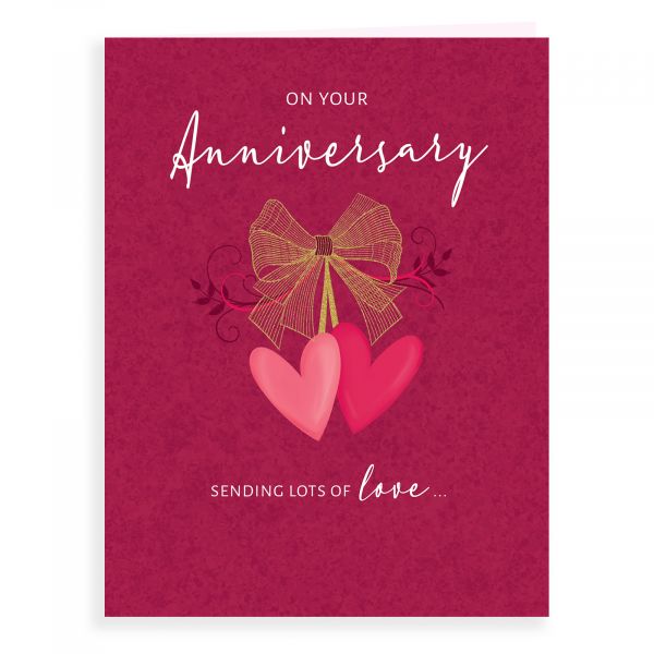 Anniversary Card Your, Bow & Hearts