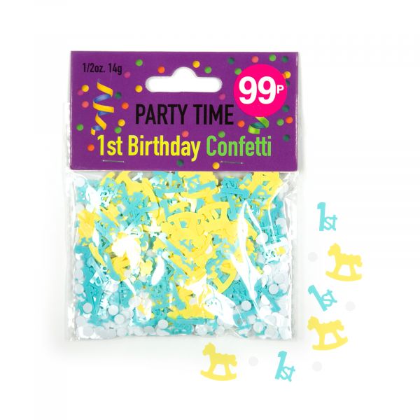 Confetti Baby Boy 1st Birthday