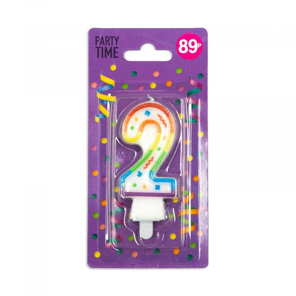 2 Multicolour Candle 8.5cm