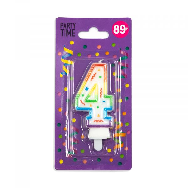 4 Multicolour Candle 8.5cm