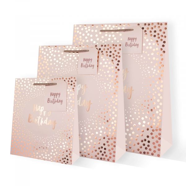 Foil Dots Peach Gift Bags