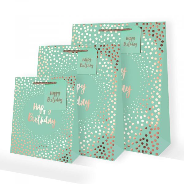 Foil Dots Jade Gift Bags